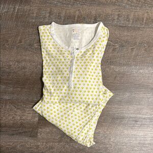 Roller rabbit yellow heart long sleeve pajamas